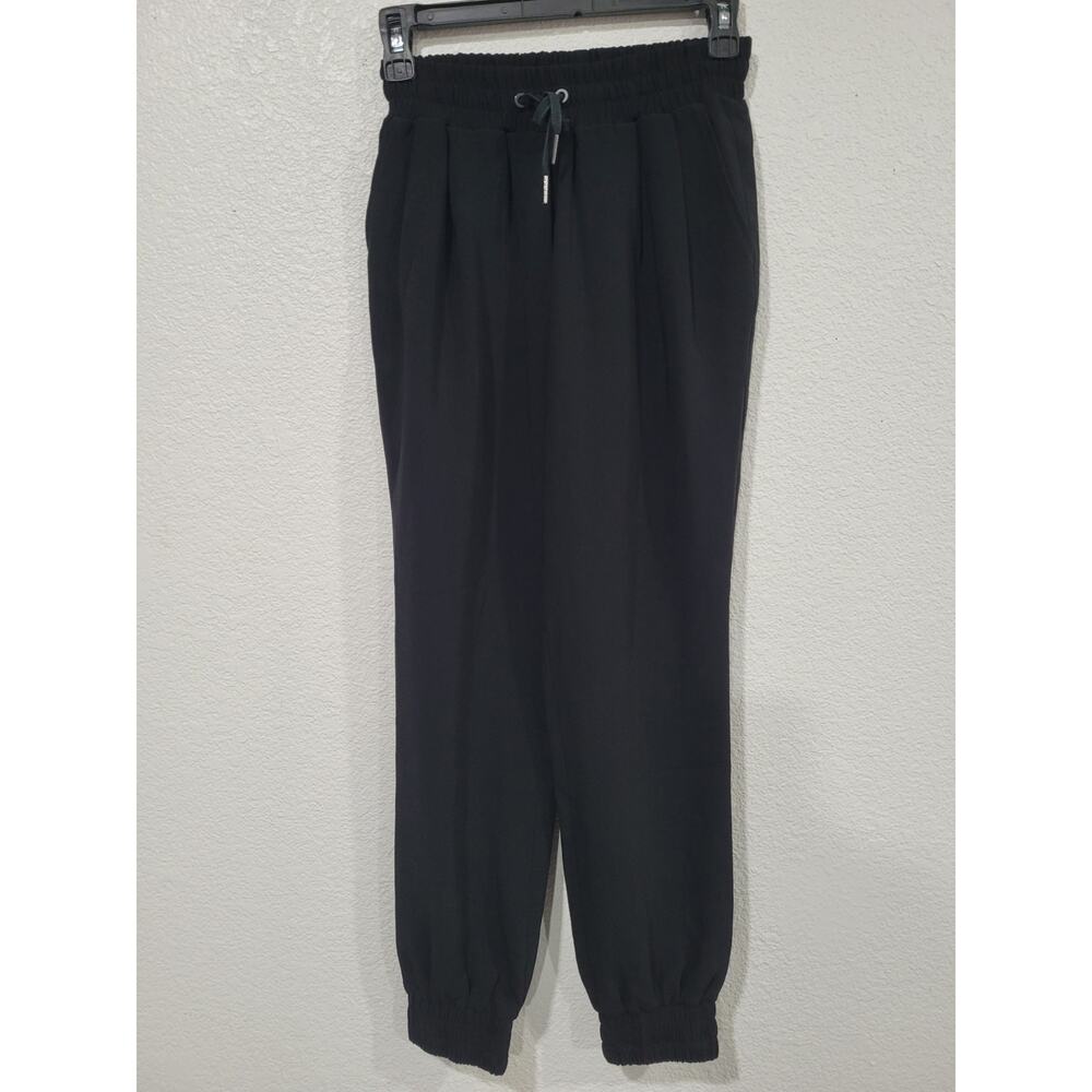 Cinq a‎ Sept Women's Black Pleated Tie Waist Joggers size XXS Pants #p3